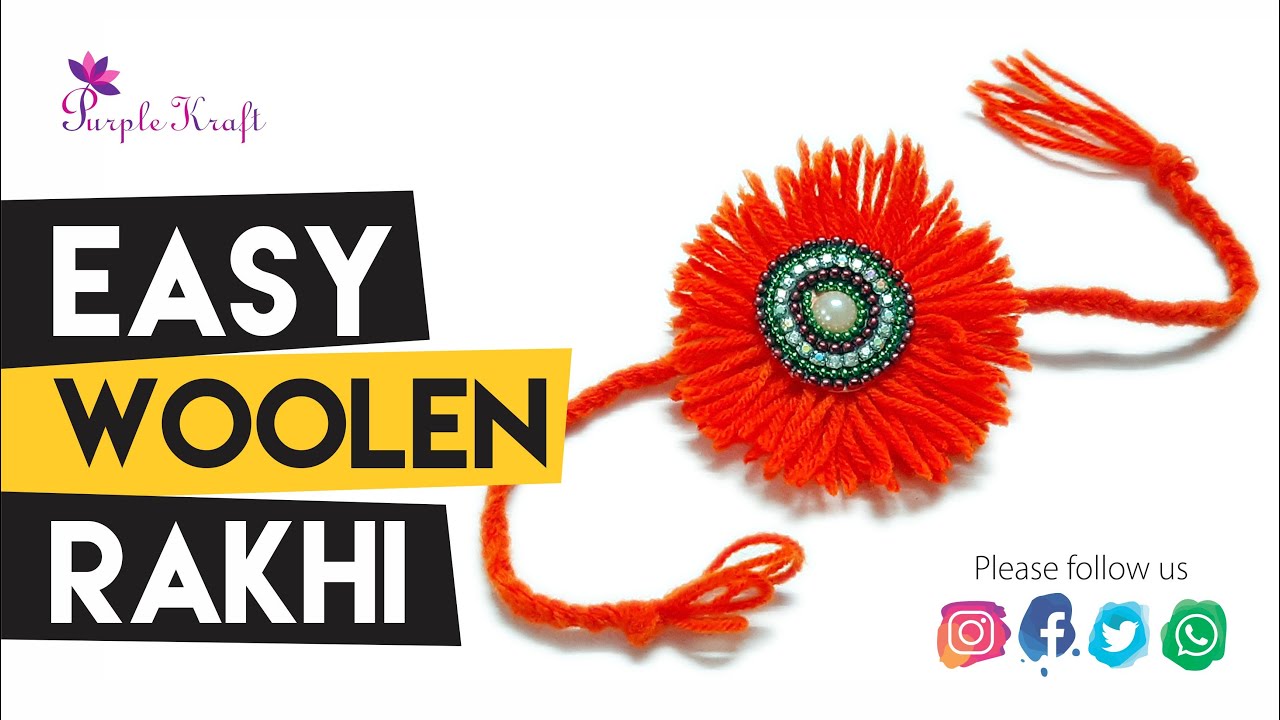 Woolen Rakhi How to make woolen rakhi | Rakhi making ideas for raksha bandhan ...