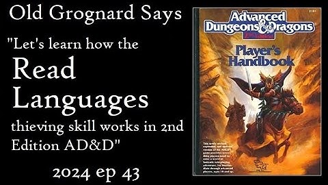 AD&D 2nd Edition Thieving Skills: Read Languages