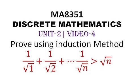 MA8351| DISCRETE MATHEMATICS| UNIT-2| VIDEO-4|MATHEMATICAL INDUCTION| Problem-4