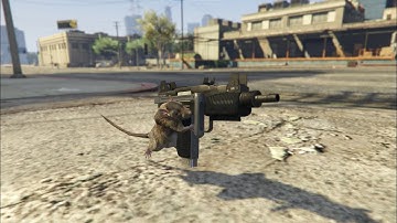 Rat with guns in GTA 5 (Gangsta Rats script mod)