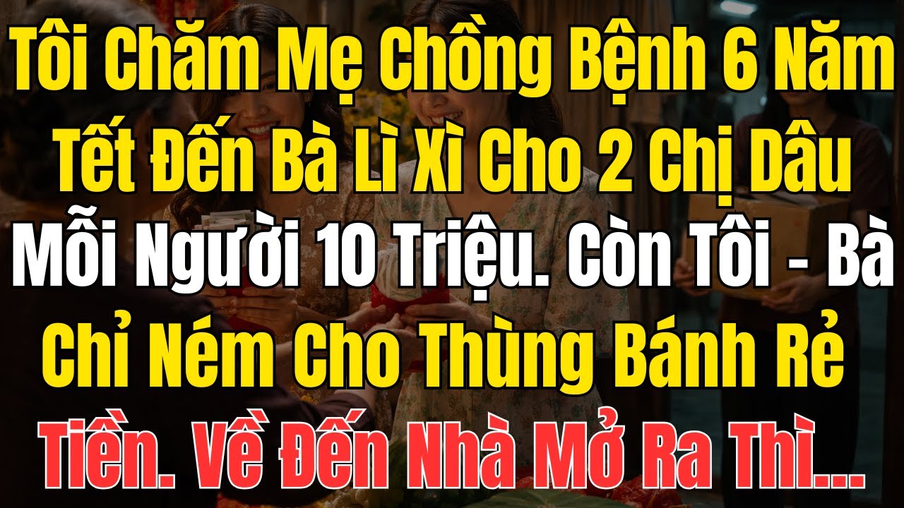 Tôi Chăm Mẹ Chồng Bệnh 6 Năm, Tết Đến Bà Lì Xì Cho 2 Chị Dâu Mỗi Người 10 Triệu, Còn Tôi Bà Chỉ Ném