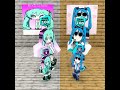 Which family do you choose?! Two versions of the Sprunki Hatsune Miku family!