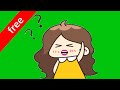 كروما و شاشة خضراء لشخصية كارتونية سيدة تفكر Green Screen For A Girl Walking Cartoon Character