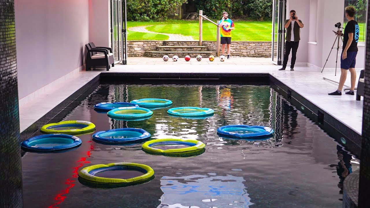 Swimming pool football! 