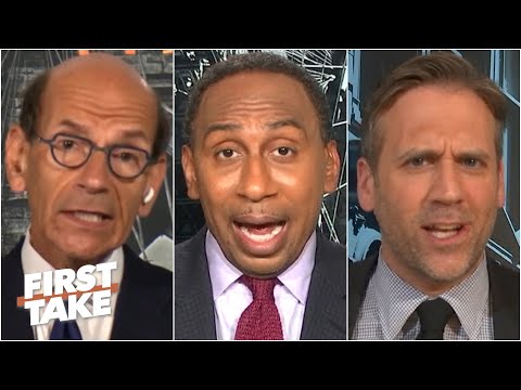 first-take-reacts-to-oklahoma-state's-chuba-hubbard-calling-out-mike-gundy-for-wearing-an-oan-shirt