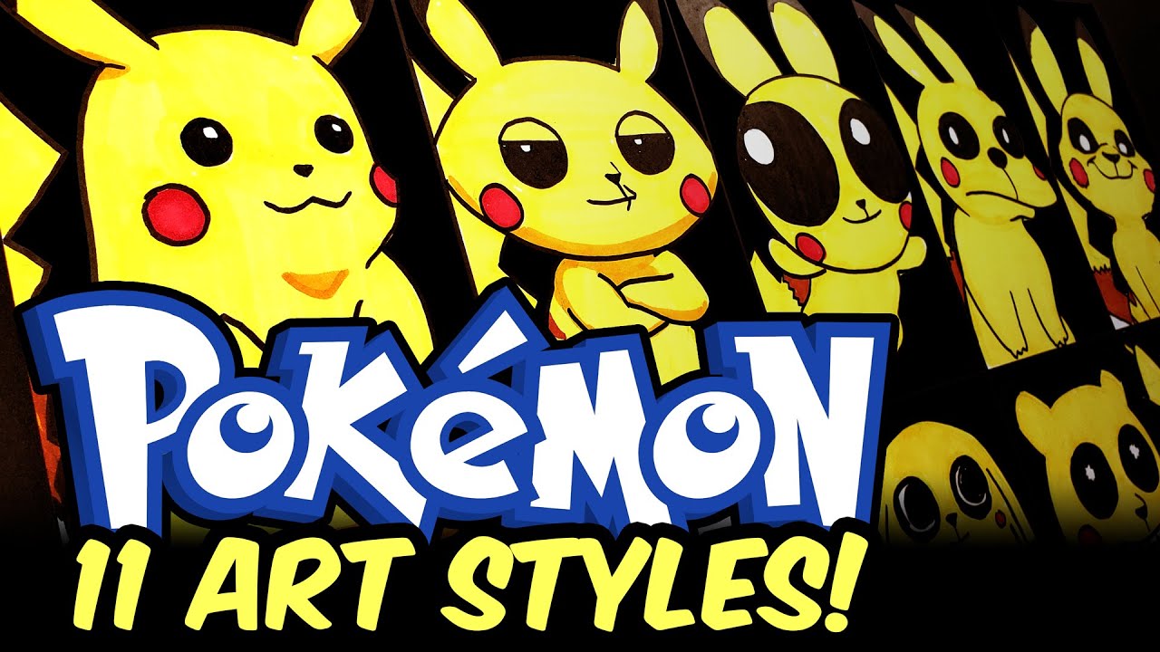 Drawing POKEMON in 11 DIFFERENT ART STYLES!