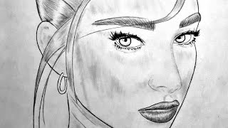 Drawing Antonia Freya Lydia Female Model Pencil Portrait