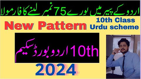 10th Class Urdu Pairing Scheme 2024- 10th Urdu Pairing Scheme 2024 - 10th Class Urdu Paper 2024