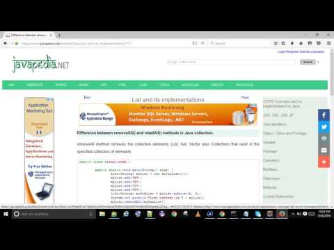 Difference between removeAll() and retailAll() methods in Java collection. | javapedia.net