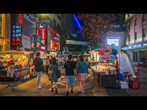 Friday Night Walk Myeongdong Seoul Korea | City Ambience Sounds 4K HDR