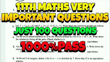 11TH MATHS VERY IMPORTANT QUESTIONS FOR PUBLIC EXAM 2022