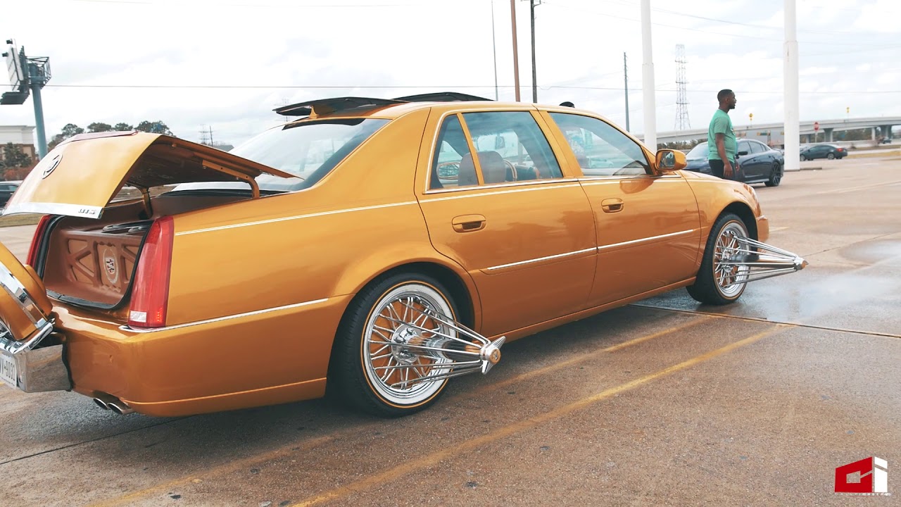 Candy Painted Gold Cadillac DTS on Swangas | Filmed By Crisp Imagery
