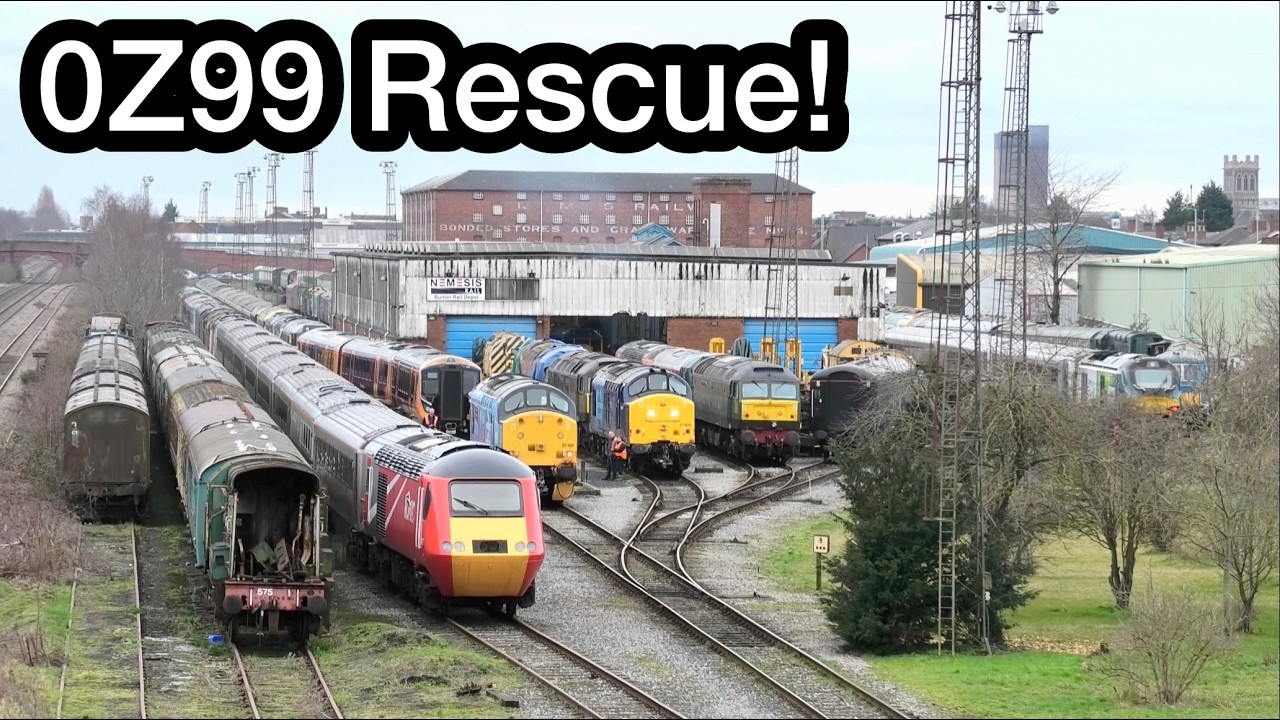 37501 sent to help FAILED 37800 as Chiltern Mk3's & DVT arrive for STORAGE at Nemesis Rail