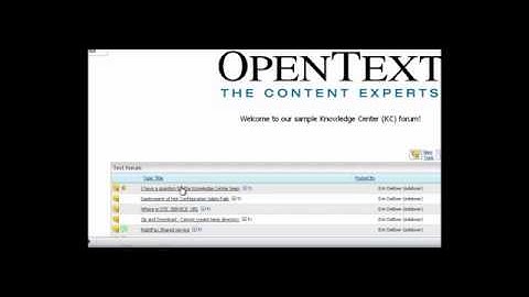 OpenText Training Video - Forums