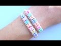 Браслет из резинок с бусинами Rainbow Loom. Как плести простые браслеты из резинок