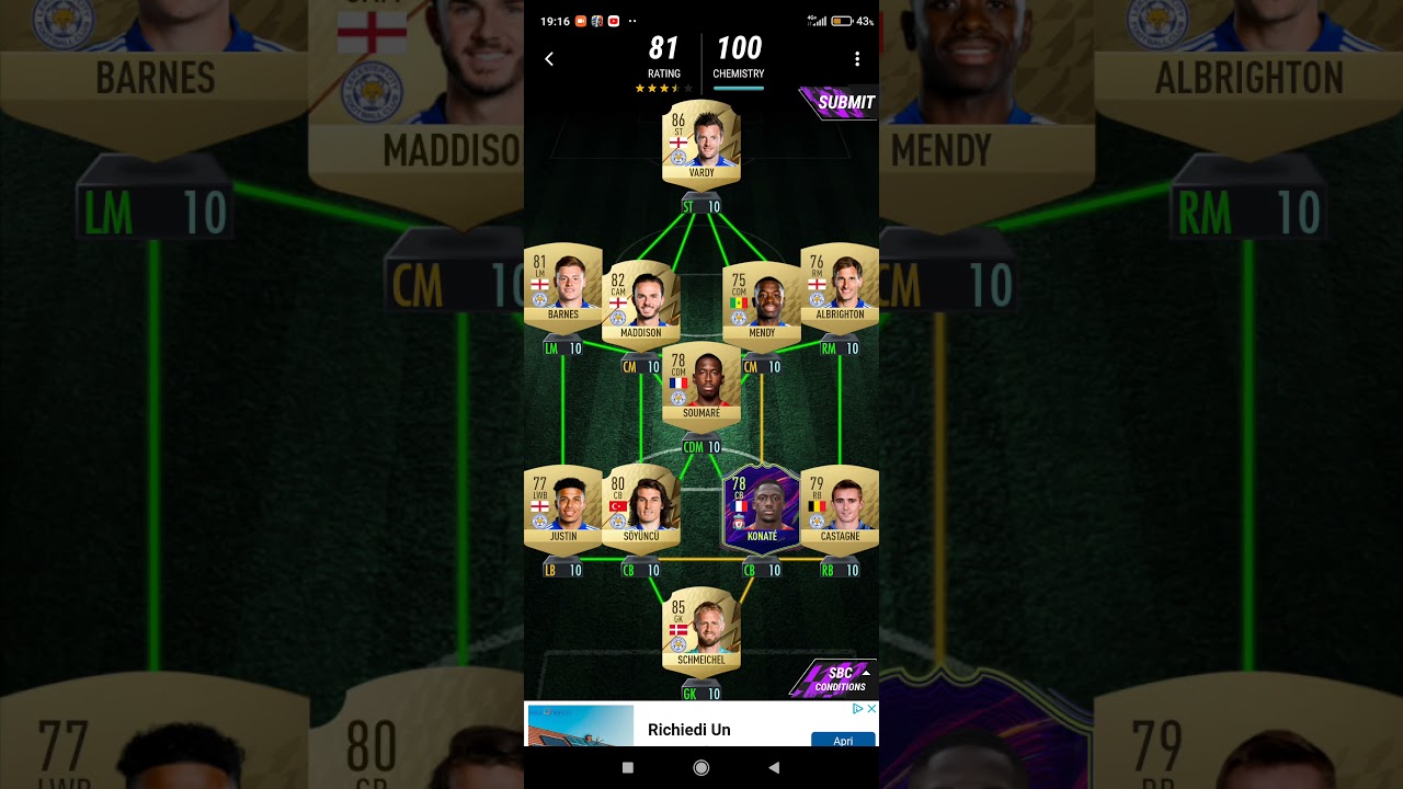 Leister City SBC Jamie Vardy Future Icon Solution|Madfut 22