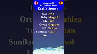 5 Minute Spanish - How to Say Popular Flower Names in Spanish for Beginners