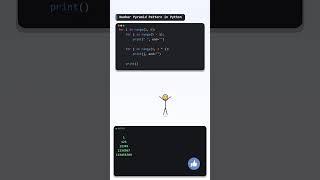 Number Pyramid Pattern in Python 🔢 | Using Nested Loops #Shorts