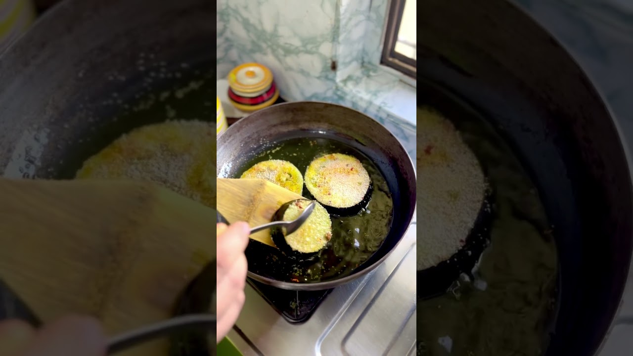 Rava Begun Bhaja #youtubeshorts #viral #trending #cooking #easyrecipe #food #summer #today #dare