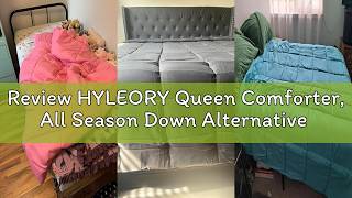 Review HYLEORY Queen Comforter, All Season Down Alternative Duvet Insert, Cooling Quilted Bed Comfor