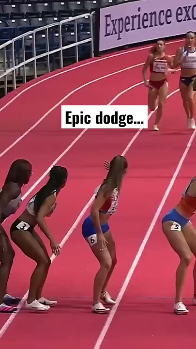 Epic dodge in 4x400 relay #shorts