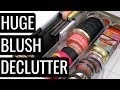 MAKEUP DECLUTTER 2018! CUTTING MY BLUSH COLLECTION IN HALF