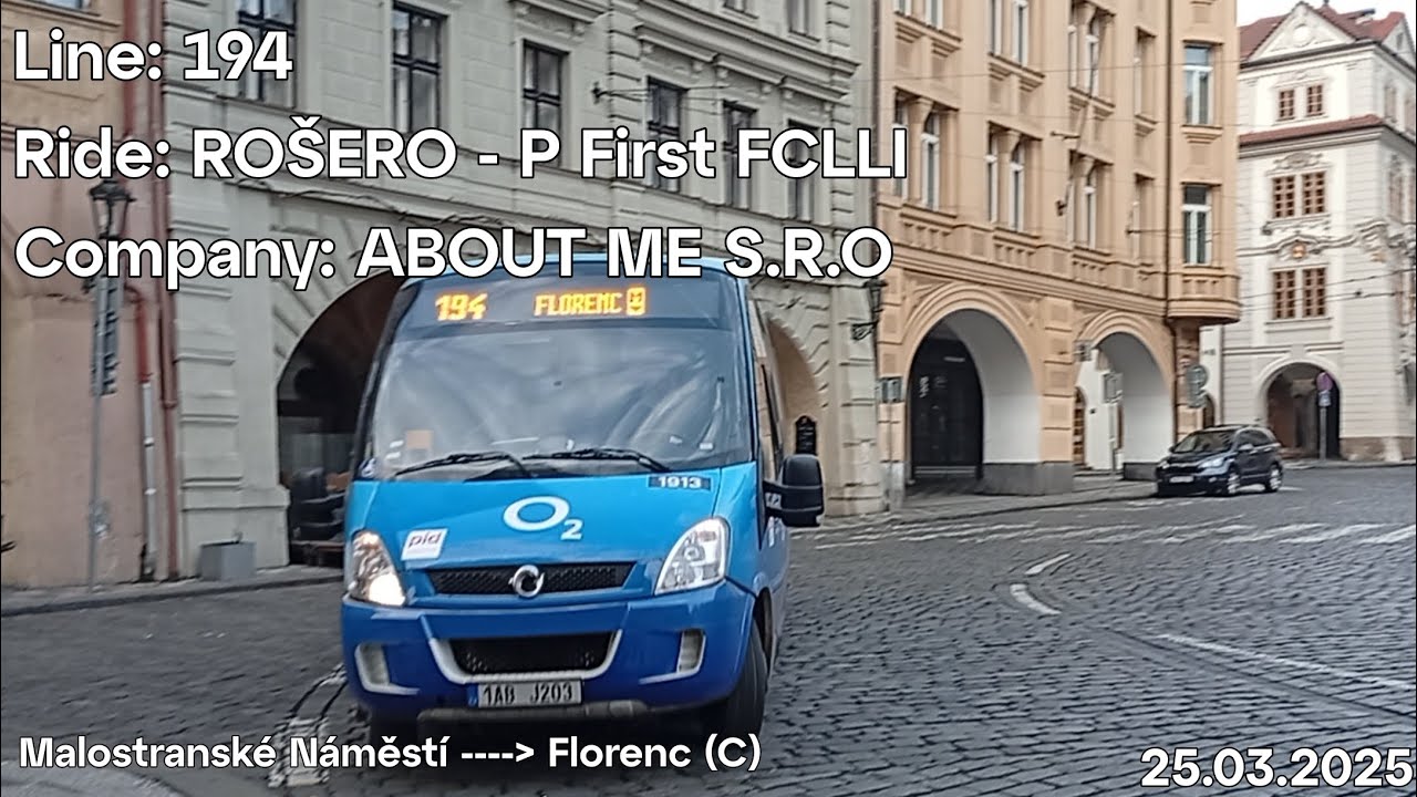 Line: 194 Ride: ROŠERO - P First FCLLI Company: About Me S.r.o to Florenc (C)