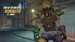 Overwatch - POTG Junkrat Quad-kill to win the game