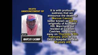 Marcus Casimir  ~ Short Obituary