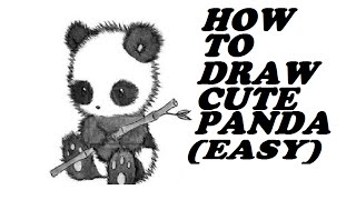 panda drawing step draw drawings realistic easy paintingvalley