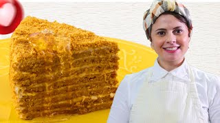 كيكة العسل الروسية  - Honey Cake واخيرا اسماء عرابى هتورينا ازاي نعملها في البيت