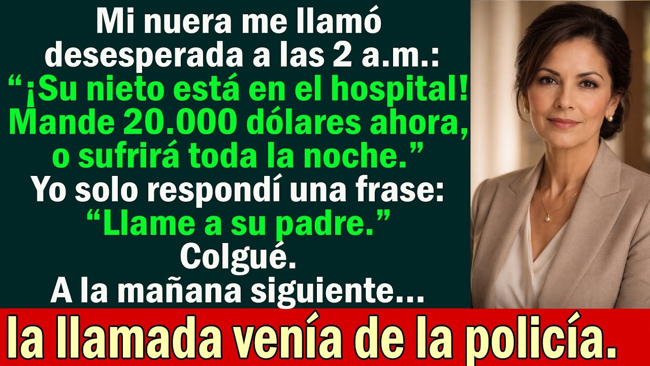 Mi nuera llamó a las 2 a.m. exigiendo $20,000 por mi nieto — colgué. A la mañana siguiente…