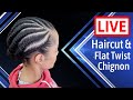 #1055 - LIVE🔴 Natural Hair Styling | Blowout, Trim &amp; Flat Twisted Chinon Style (Part 2)
