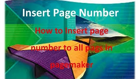 How to insert page number to pagemaker