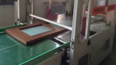 Automatic PE film sealing shrink wrapping machine for doors