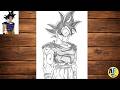 How to Draw Ultra Instinct Goku Step by Step |Dragon Ball Anime Drawing|Easy Anime Drawing Tutorial
