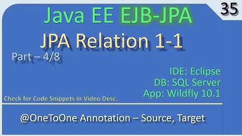JPA Entiry 1 to 1 | Part 4 - OneToOne Annotation | JavaEE EJB JPA Tutorials #35