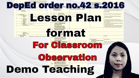 Lesson Plan Format | DepEd Order no. 42 s. 2016 | CO format | Demo Teaching