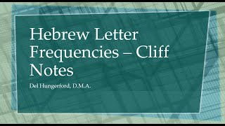 Musical Frequencies of Hebrew Letters Overview