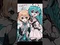 【ナースロボ_タイプT &初音ミク衣装交換】【30秒で見られるイラストメイキング】 #mikuhatsune #ボカロ #ナースロボ_タイプt #初音ミク #illustration