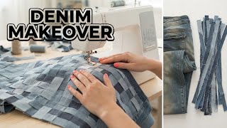 "YOU WON'T BELIEVE WHAT I MADE FROM OLD JEANS!"👖♻️(NOT A BAG)