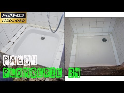 Plomberie34-PAE04-Le remplacement d&rsquo;un bac à douche fuyard par un receveur de douche