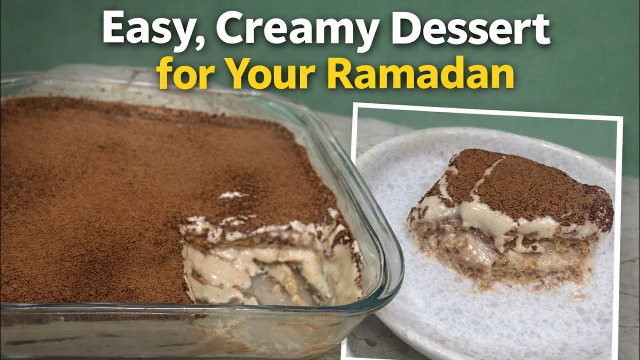 Creamy biscuits dessert/ easy dessert #ramadanspecial no bake dessert #nobake #easyrecipe #tiramisu 