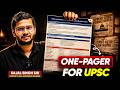 How to make perfect One Pager Notes for Mains? Live Application | Notes Making Strategy by Sajal Sir