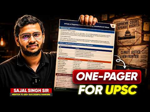 How to make perfect One Pager Notes for Mains? Live Application | Notes Making Strategy by Sajal Sir