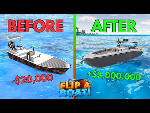 Getting my Cousin from POOR to RICH in Flip a Boat!
