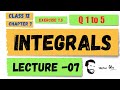 7. Integrals Basics of Ex 7.3 1 (Q 1 to 5 ) Class 12th NCERT