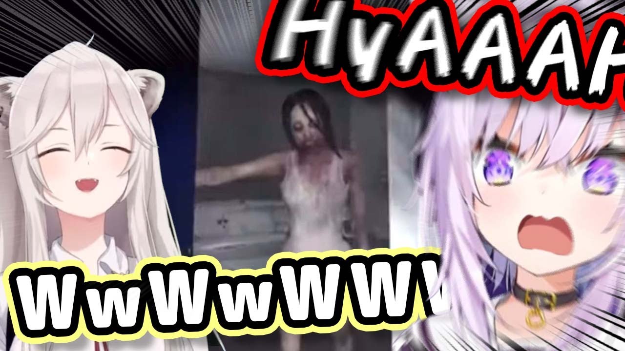 Botan's Reaction To Jump-Scares VS Okayu's 【ENG Sub/Hololive】