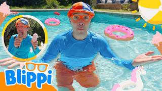 blippi s swimming party blippi educational videos kids live