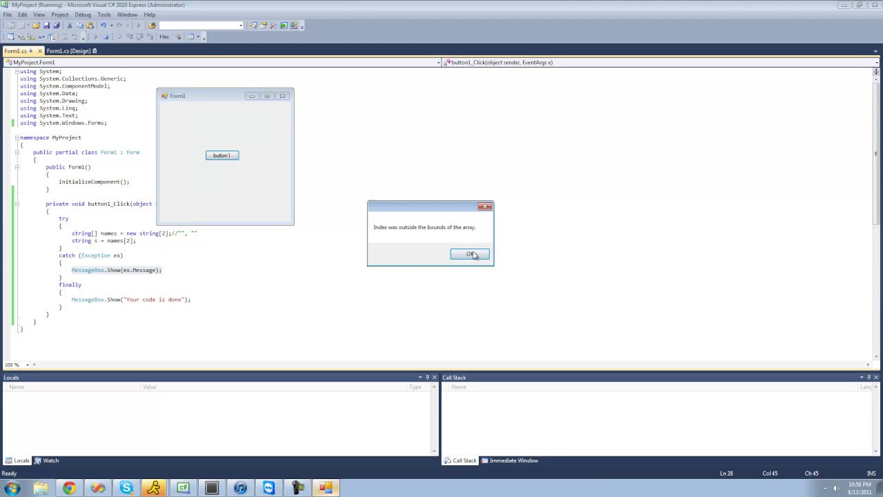 Try, Catch and Finally in C# (Sharp) - YouTube